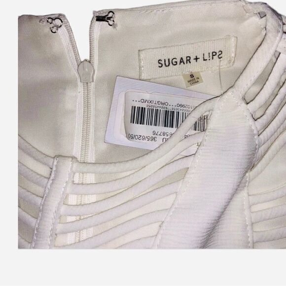 SUGAR lips caged body-Con mini WHITE dress - Picture 4 of 4